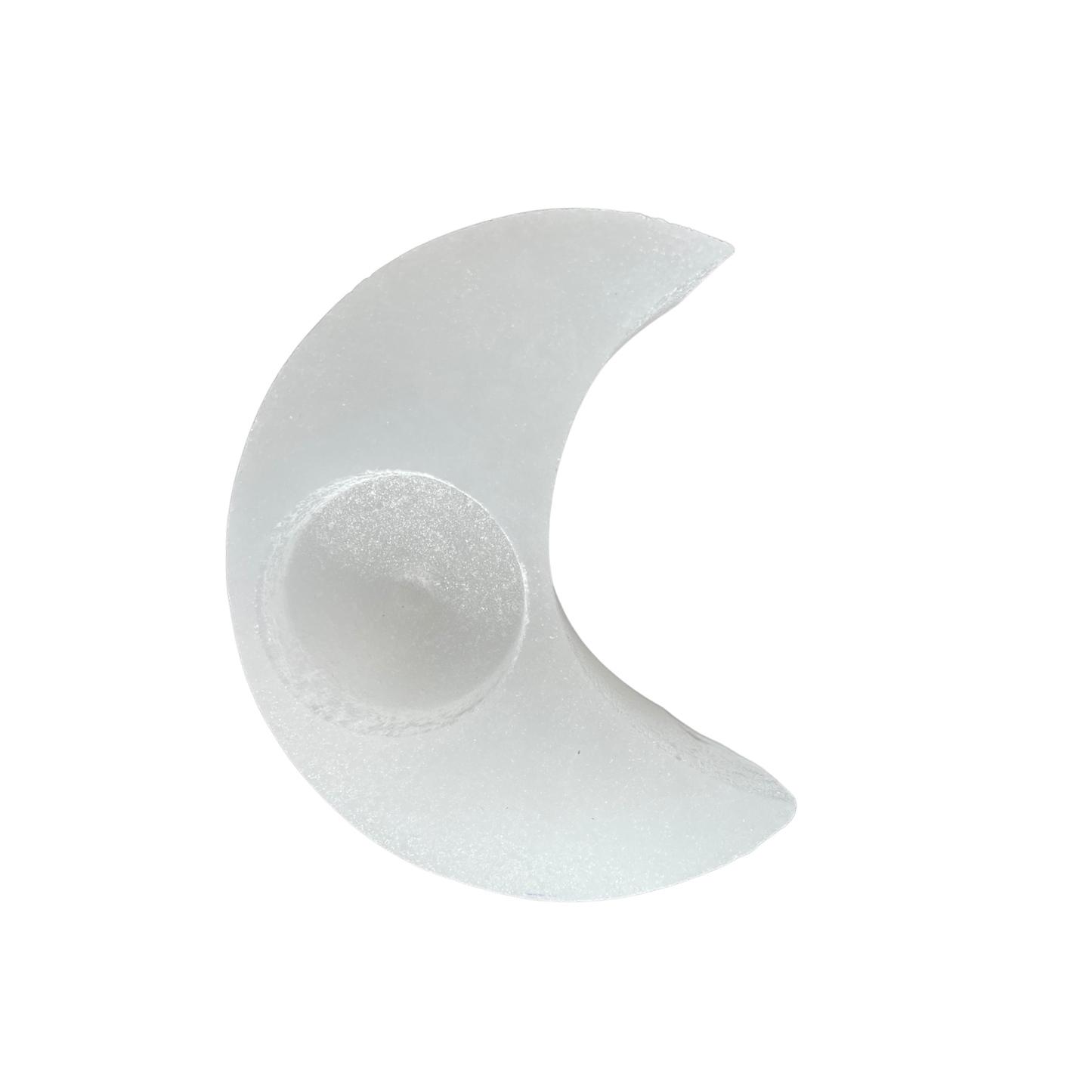 Selenite Moon Tealight Candle Holder