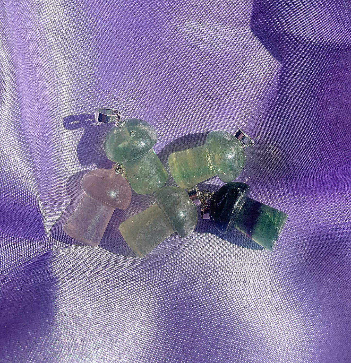 Fluorite Mushroom Pendant