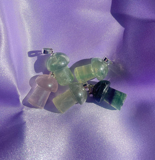 Fluorite Mushroom Pendant