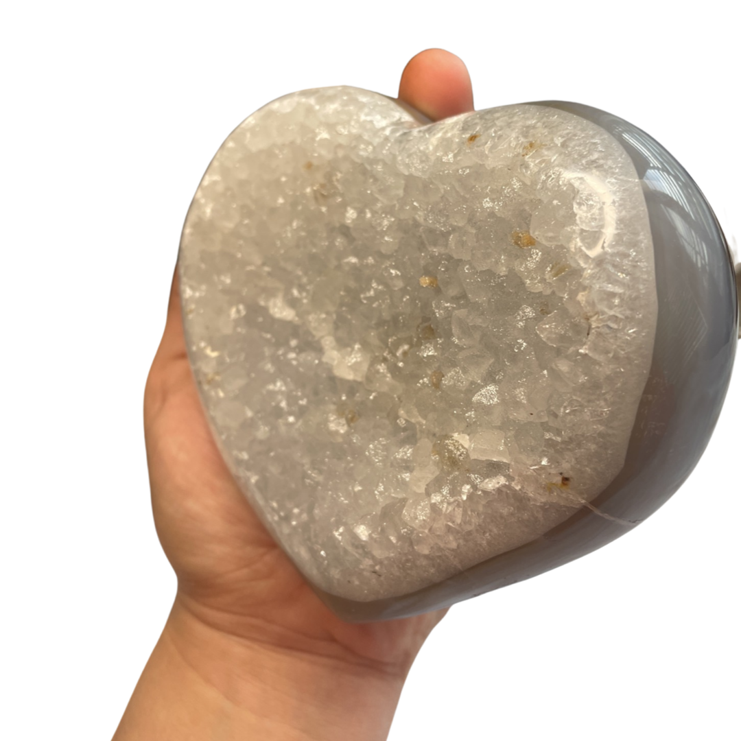 Agate Druzy Heart