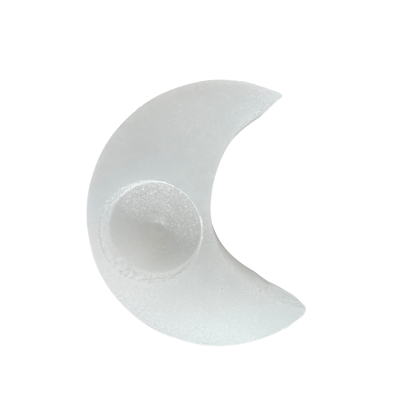 Selenite Moon Tealight Candle Holder